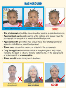 Fondos en las fotografías para el pasaporte hacia Jamaica